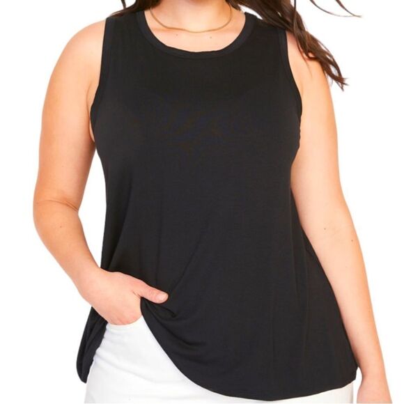 Old Navy Women’s EveryWear Crew Neck Luxe Sleeveless Black Tank Top Size Medium - Picture 1 of 9
